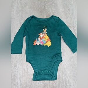 Disney Jumping Beans Christmas Winnie the Pooh Long Sleeve Onesie Bodysuit